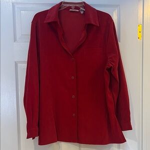 Croft & Barrow Rich Red Suedes Material Button-Down Shacket